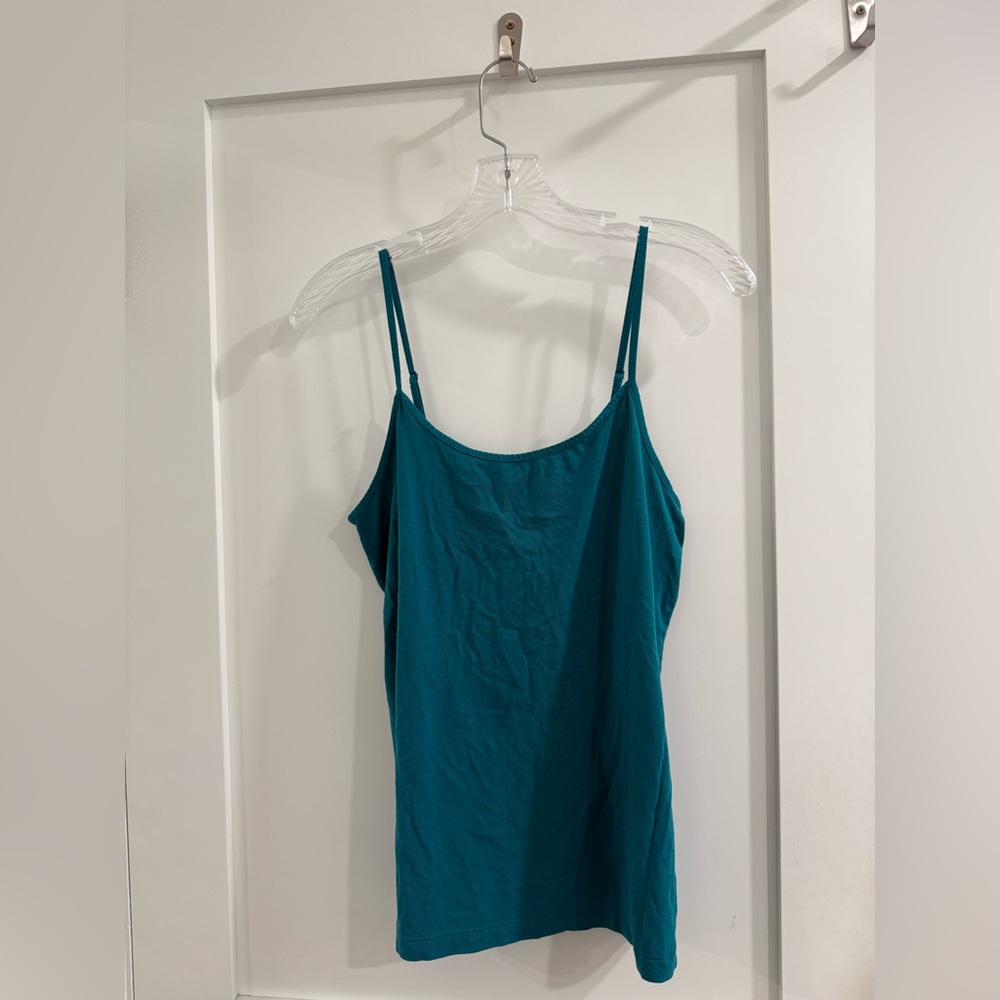 Time and Tru teal cotton blend adjustable strap camisole